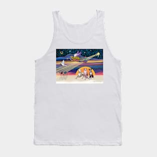 Three Whippets and a Christmas Angel Tank Top
